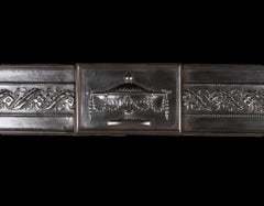 Large Georgian Antique Ornate Cast-Iron Fire Grate Insert, English 19th Century