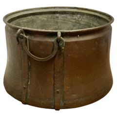Vintage Large Georgian Copper Cauldron or Log Bin    