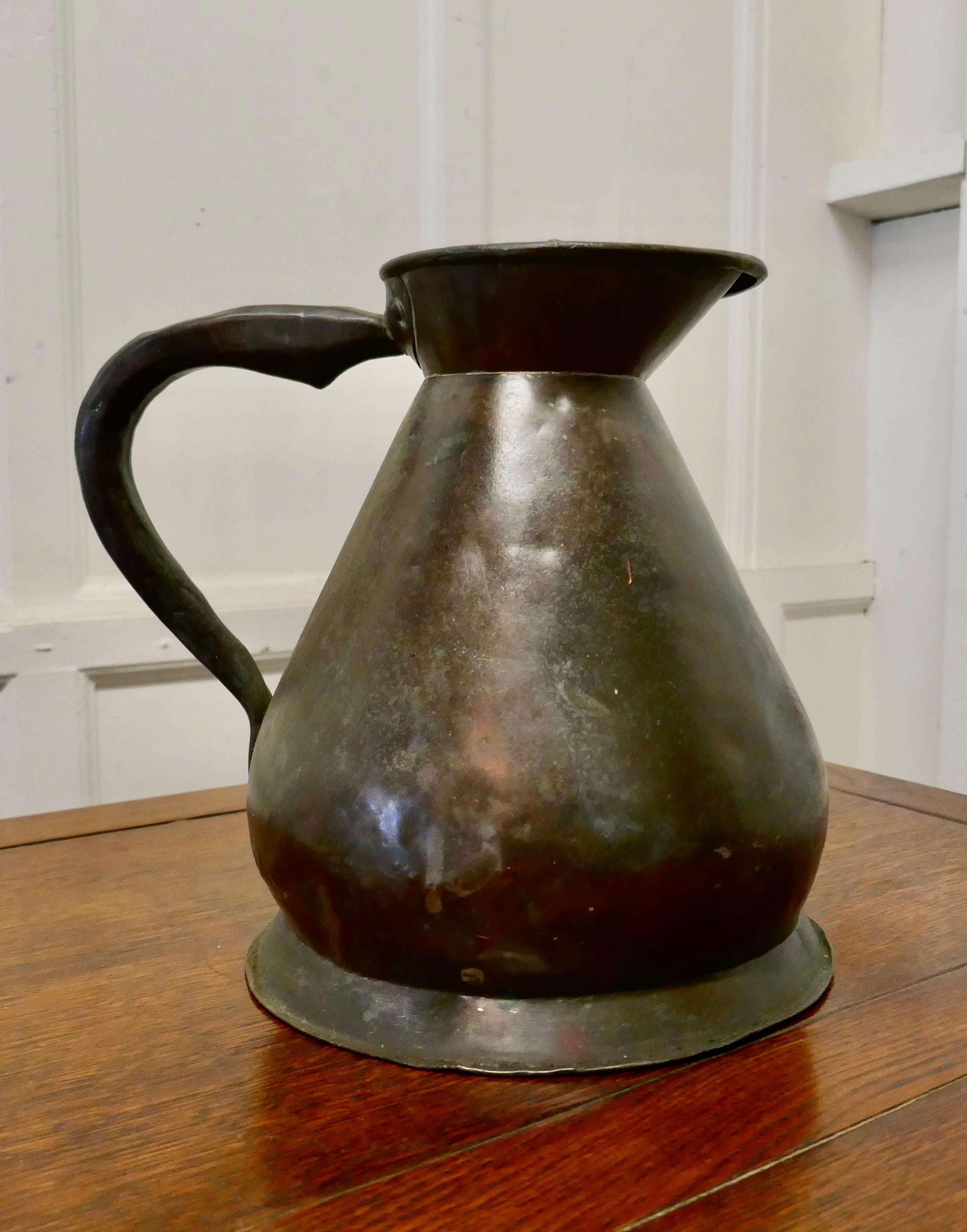 18th Century and Earlier Large Georgian Copper Gallon Measure