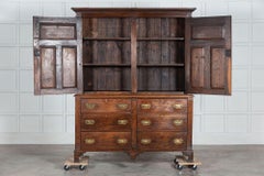 Large Georgian English Oak Housekeepers Cupboard