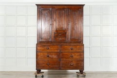 Large Georgian English Oak Linen Press Cupboard