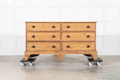 Large Georgian English Pine Bank Drawers / Counter