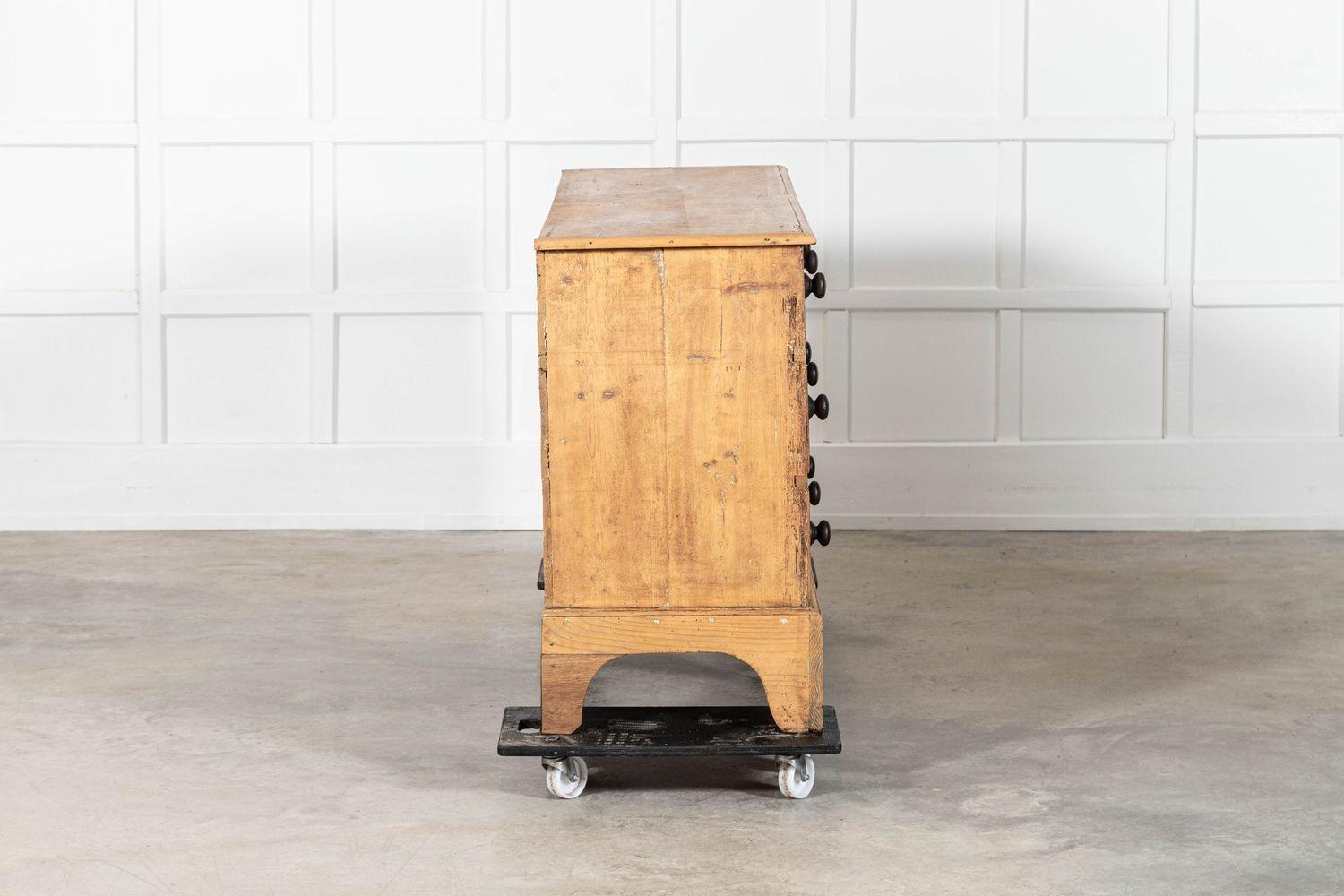 Large Georgian English Pine Bank Drawers / Counter 1