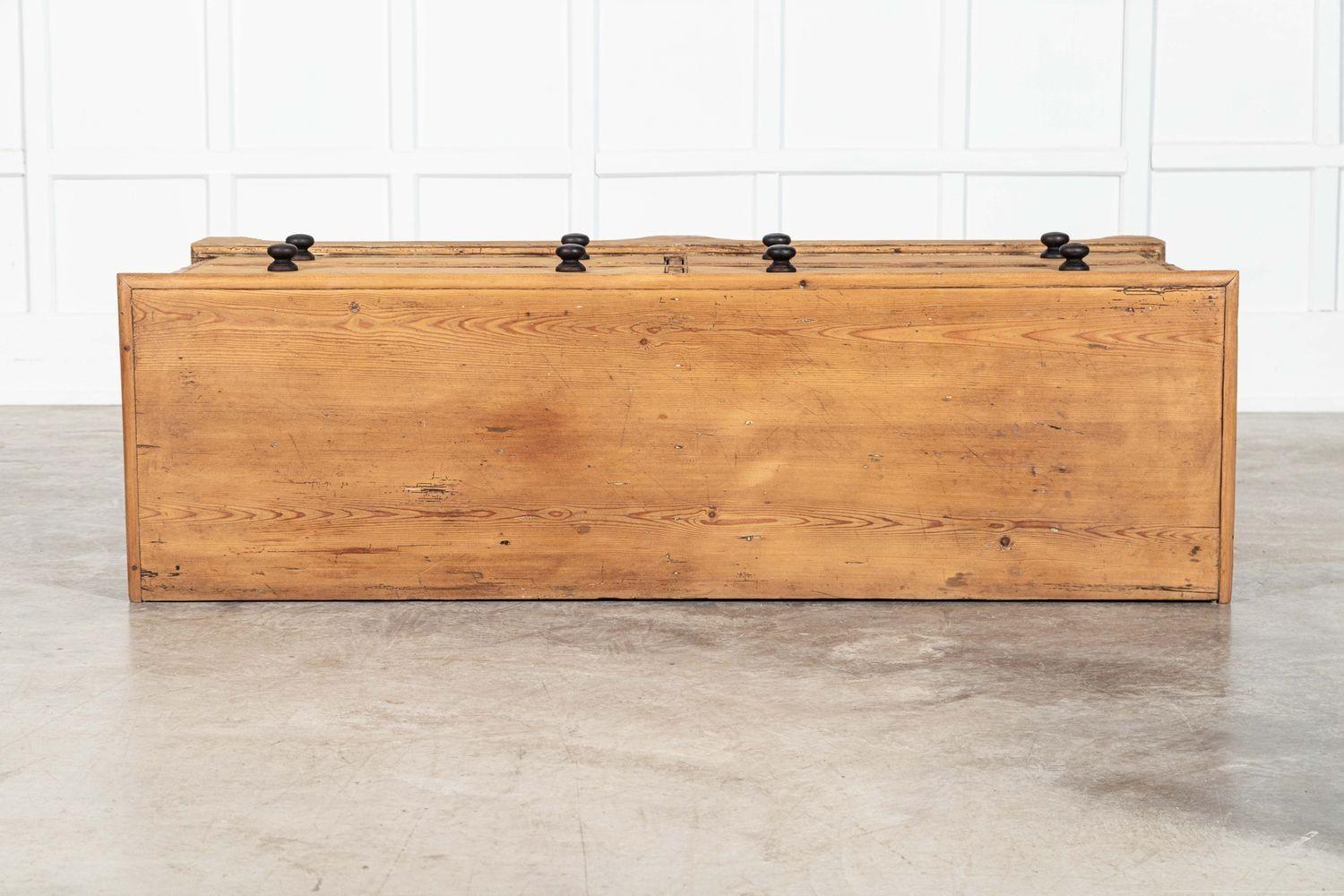 Large Georgian English Pine Bank Drawers / Counter 3