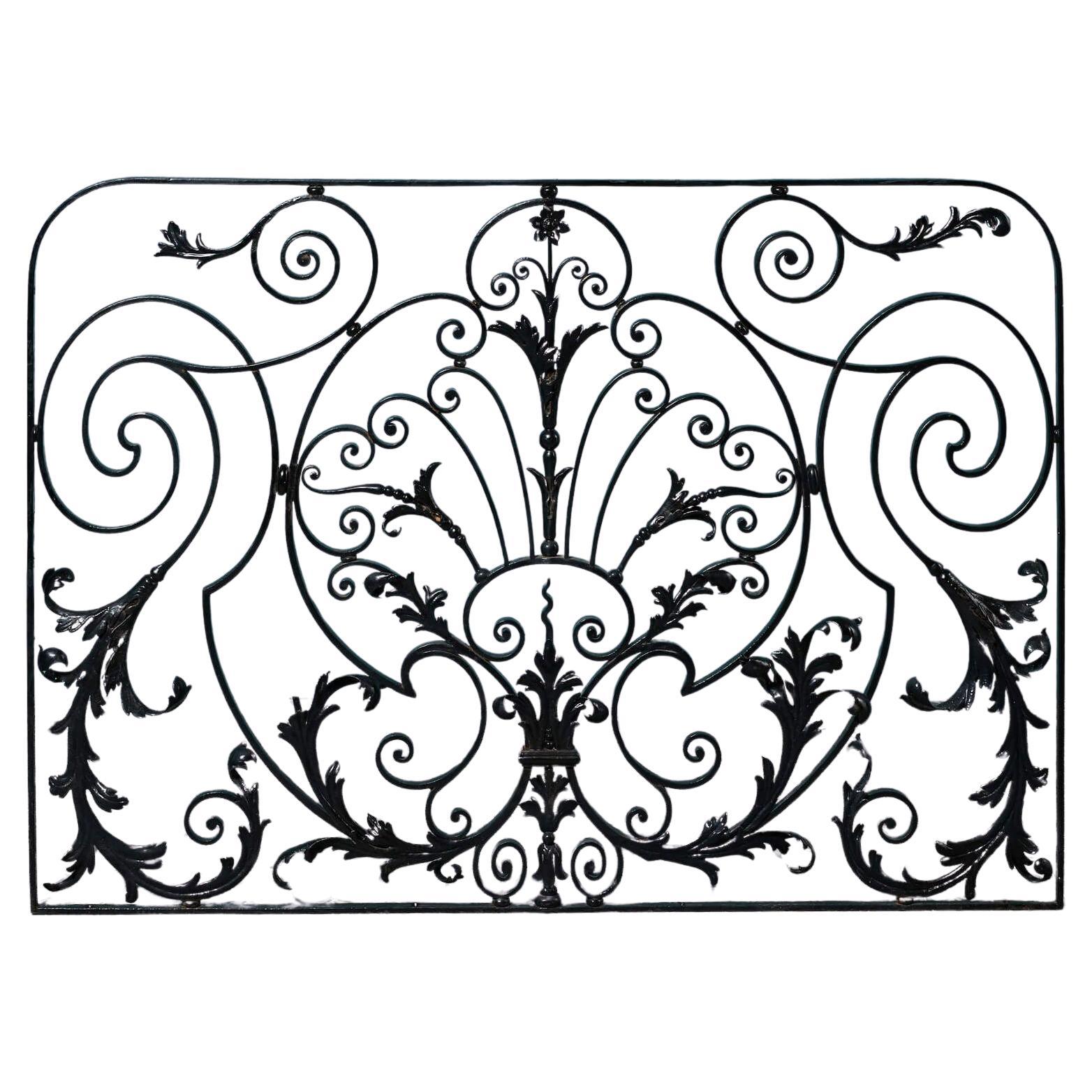 Grande pannello decorativo in ferro battuto di epoca georgiana in vendita