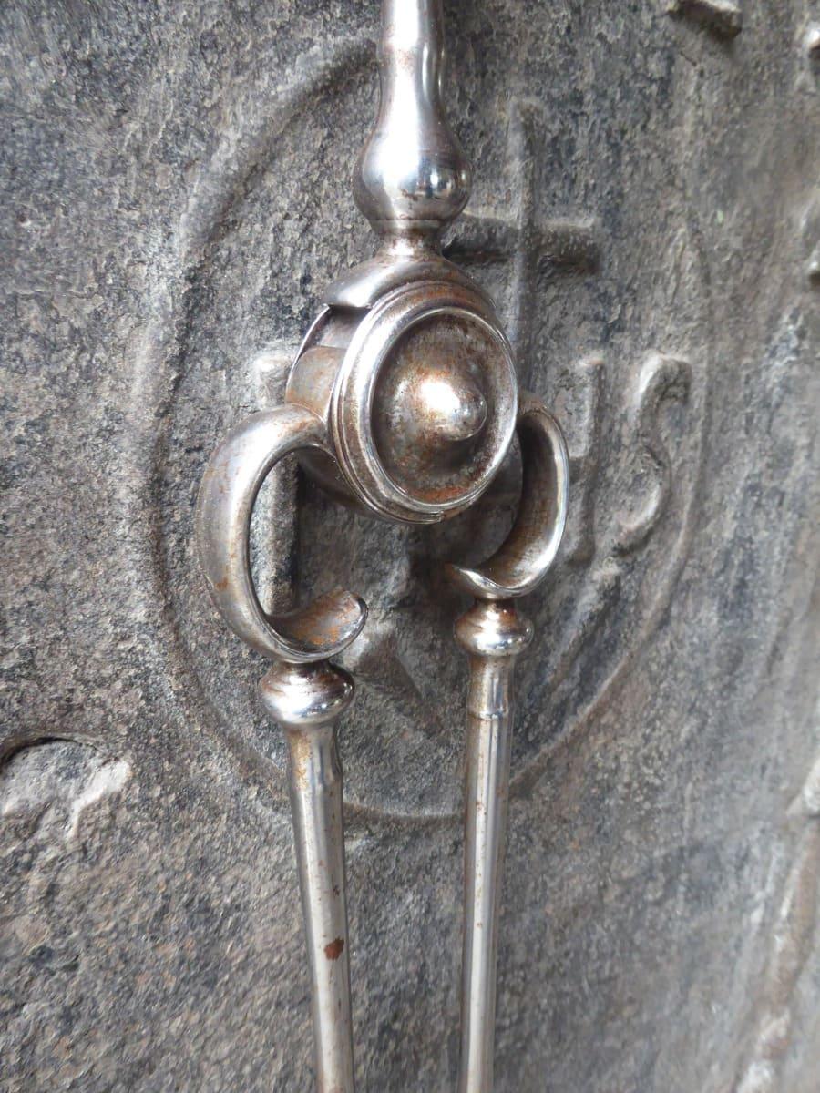 British Large Georgian Fireplace Tongs, Early 19th Century For Sale