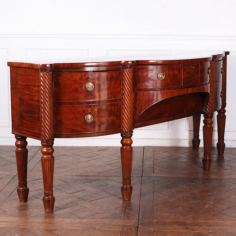Irish Large Georgian Flame Mahogany Sideboard