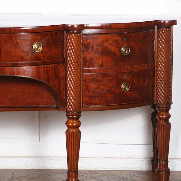19th Century Large Georgian Flame Mahogany Sideboard