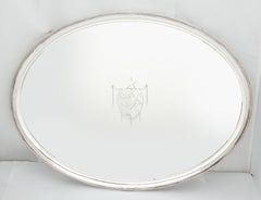 Large Georgian 'George III' Sheffield Plated Footed Tray with Coat of Arms