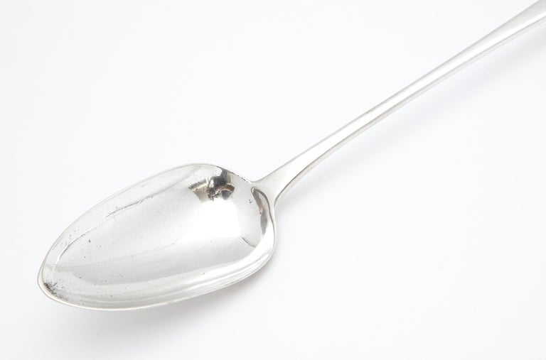 Large Georgian, 'George III' Sterling Silver Stuffing Spoon For Sale 1