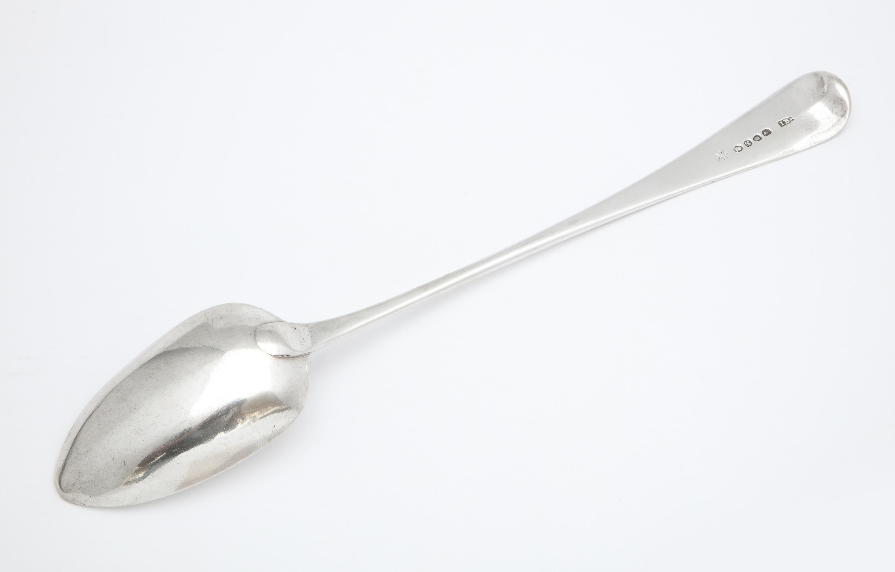 Large Georgian, 'George III' Sterling Silver Stuffing Spoon For Sale 3