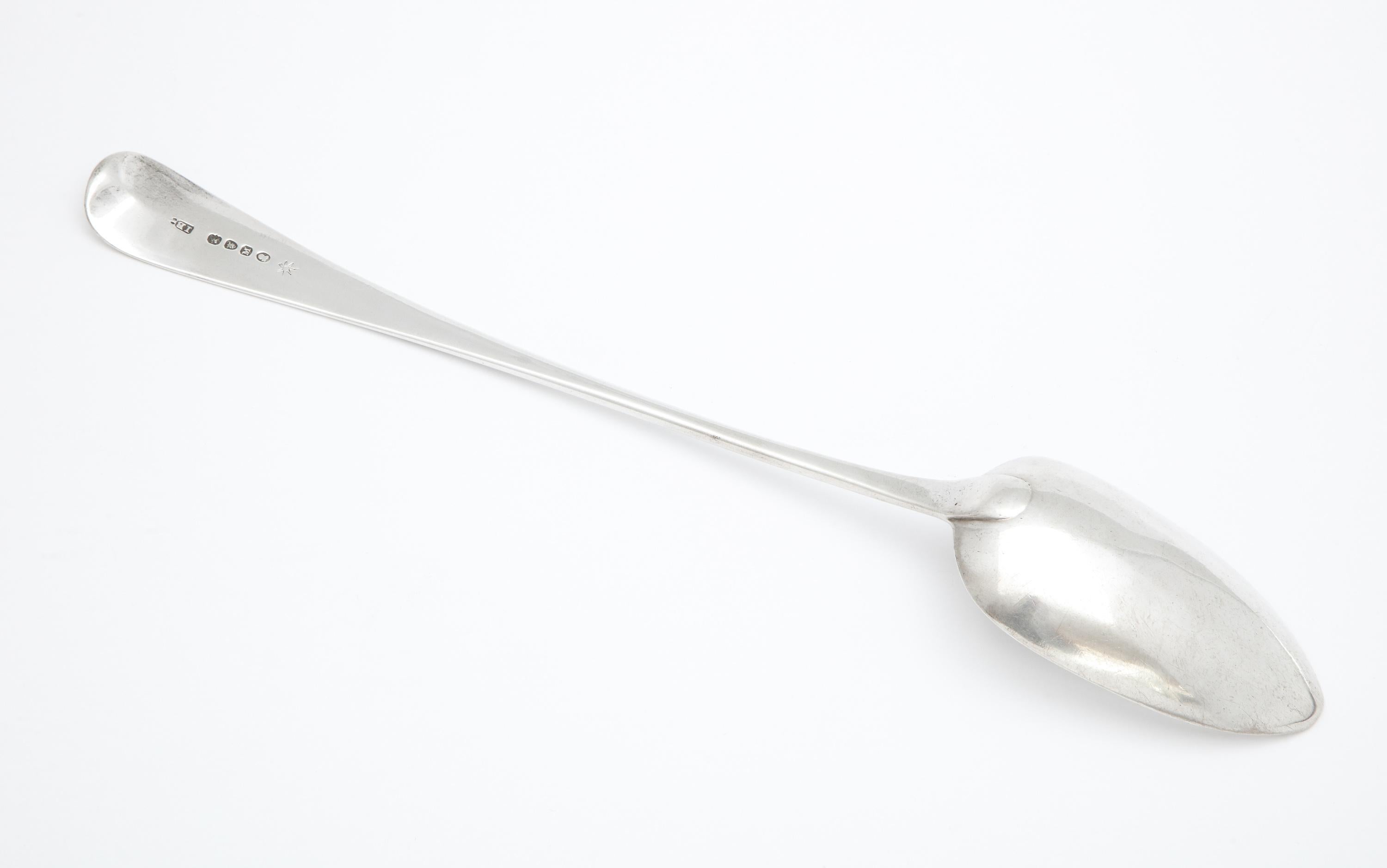 Large Georgian, 'George III' Sterling Silver Stuffing Spoon For Sale 4