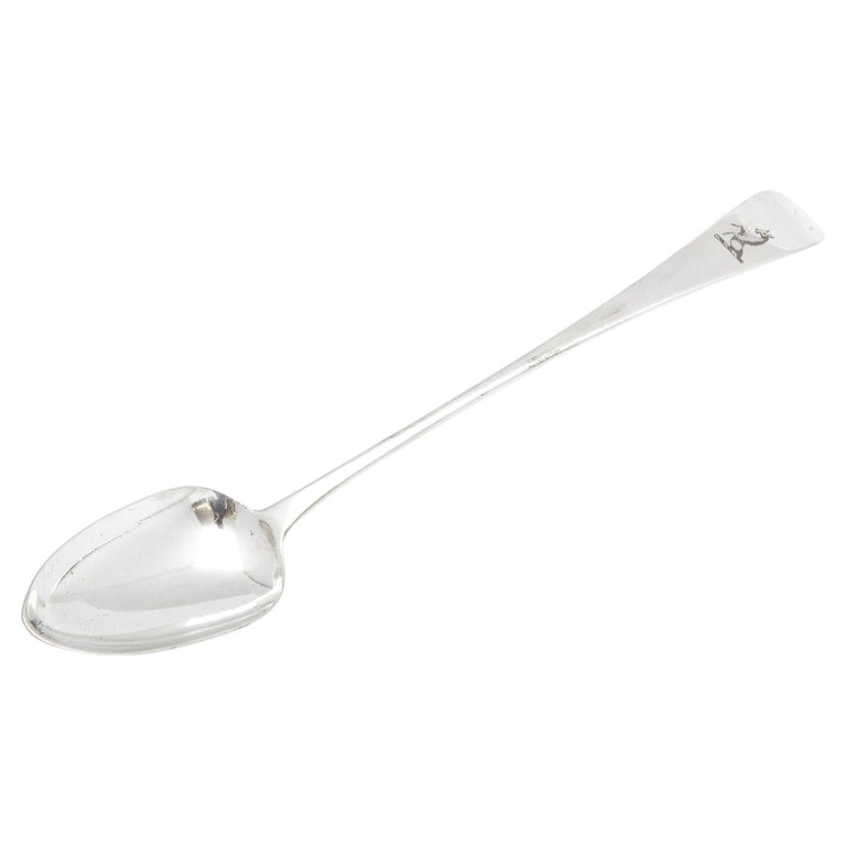 Large Georgian, 'George III' Sterling Silver Stuffing Spoon For Sale