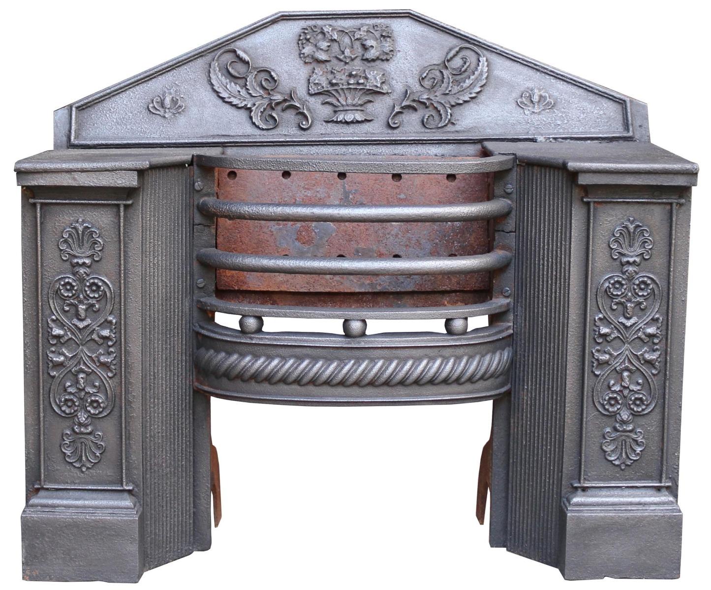 A Late George III Hob grate. Finished in black graphite polish.