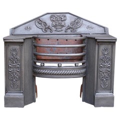 Antique Large Georgian Iron Hob Grate