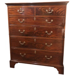 Large Georgian Mahogany Chippendale Chest Of Drawers