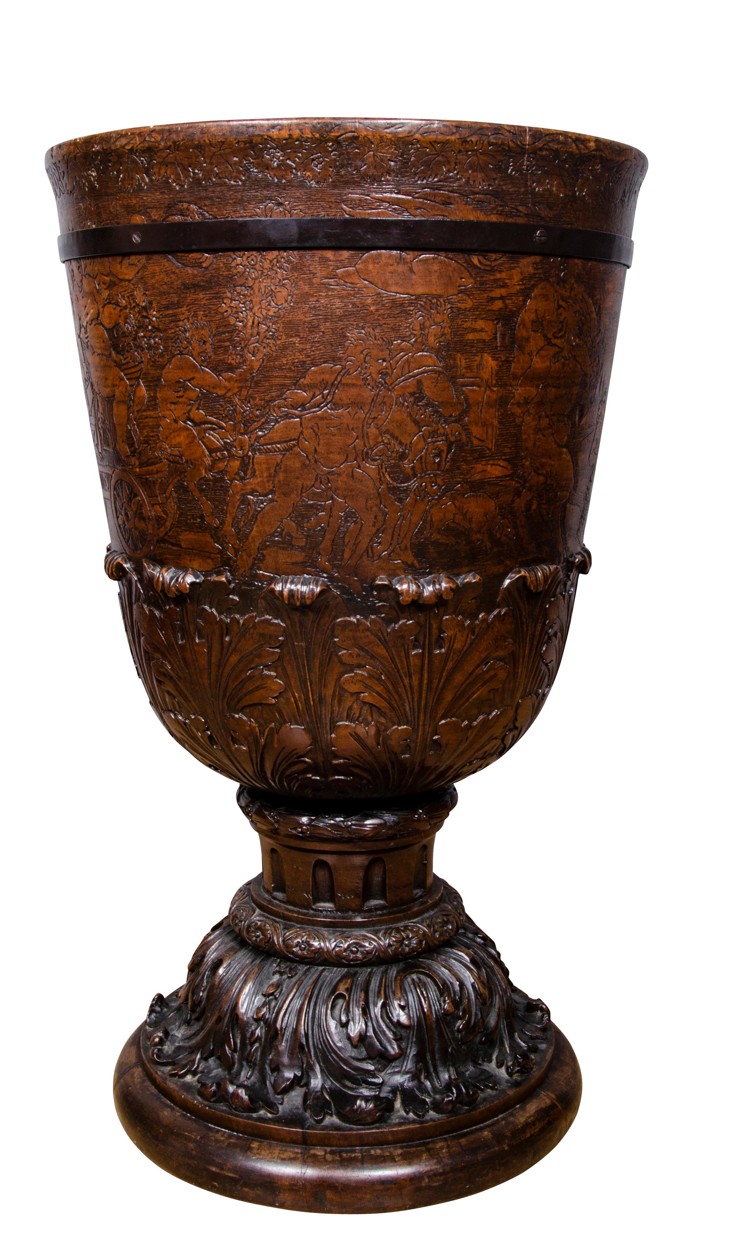 Large Georgian Mahogany Footed Urn For Sale 5