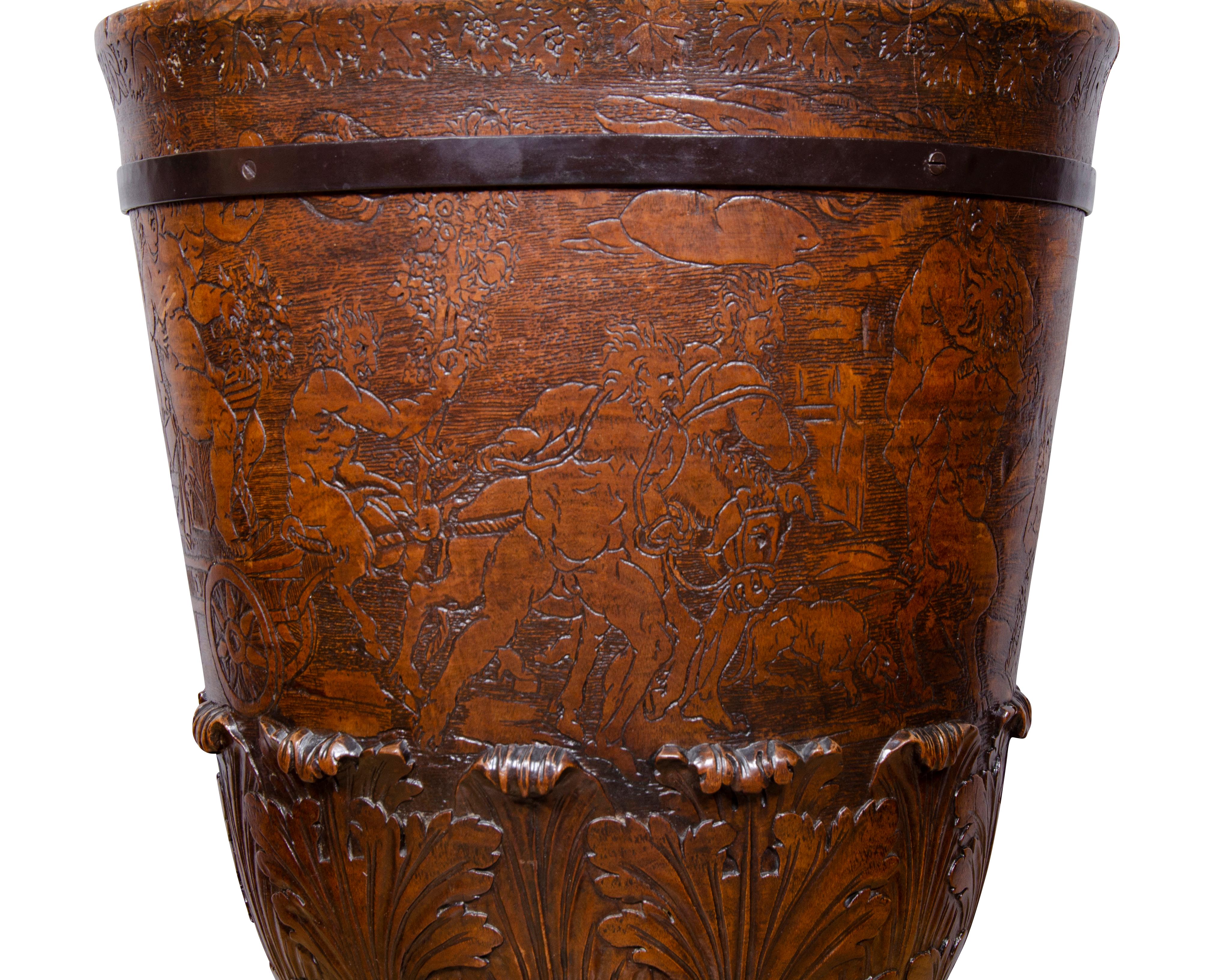 Large Georgian Mahogany Footed Urn For Sale 6