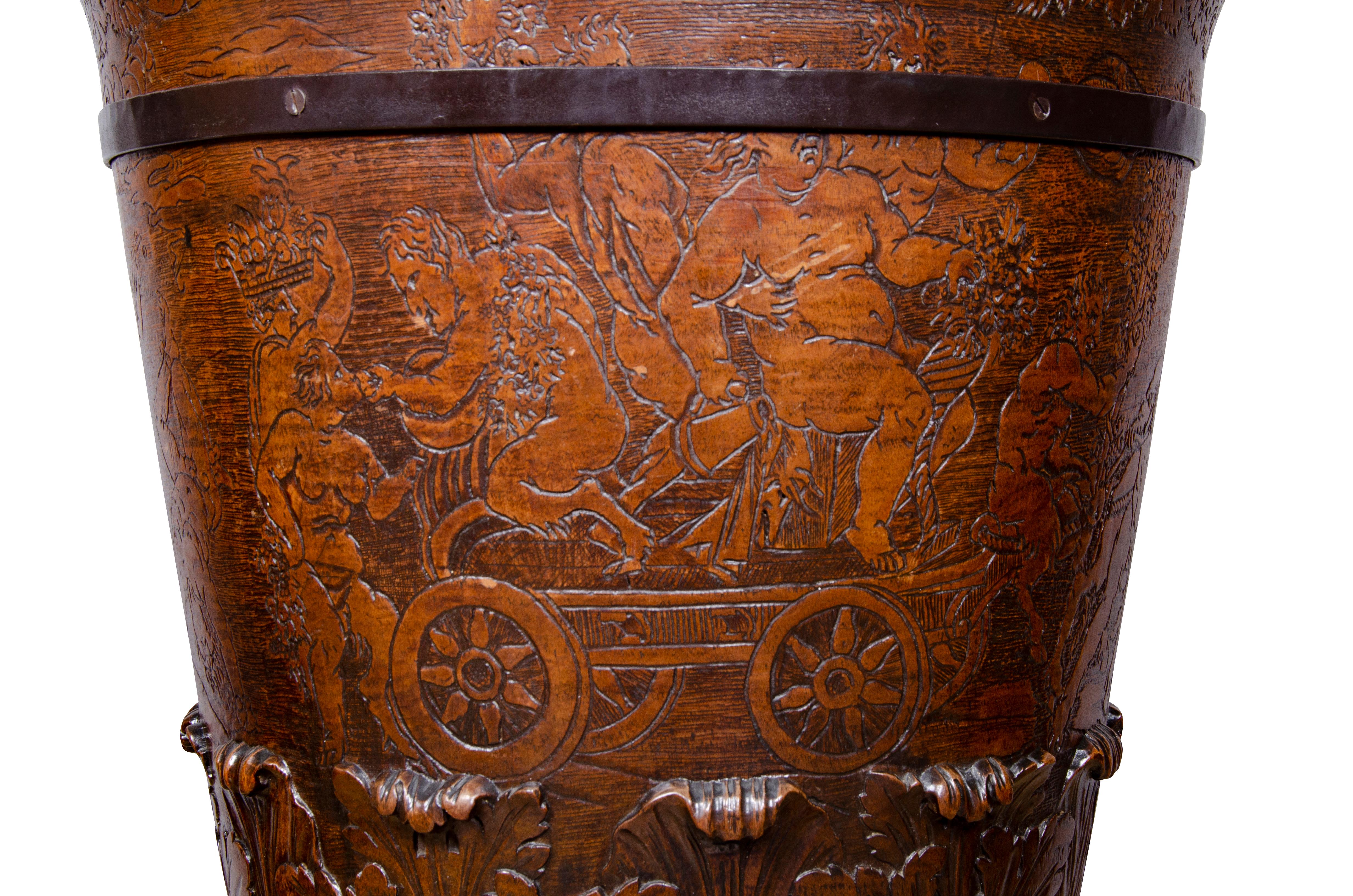 Large Georgian Mahogany Footed Urn For Sale 8