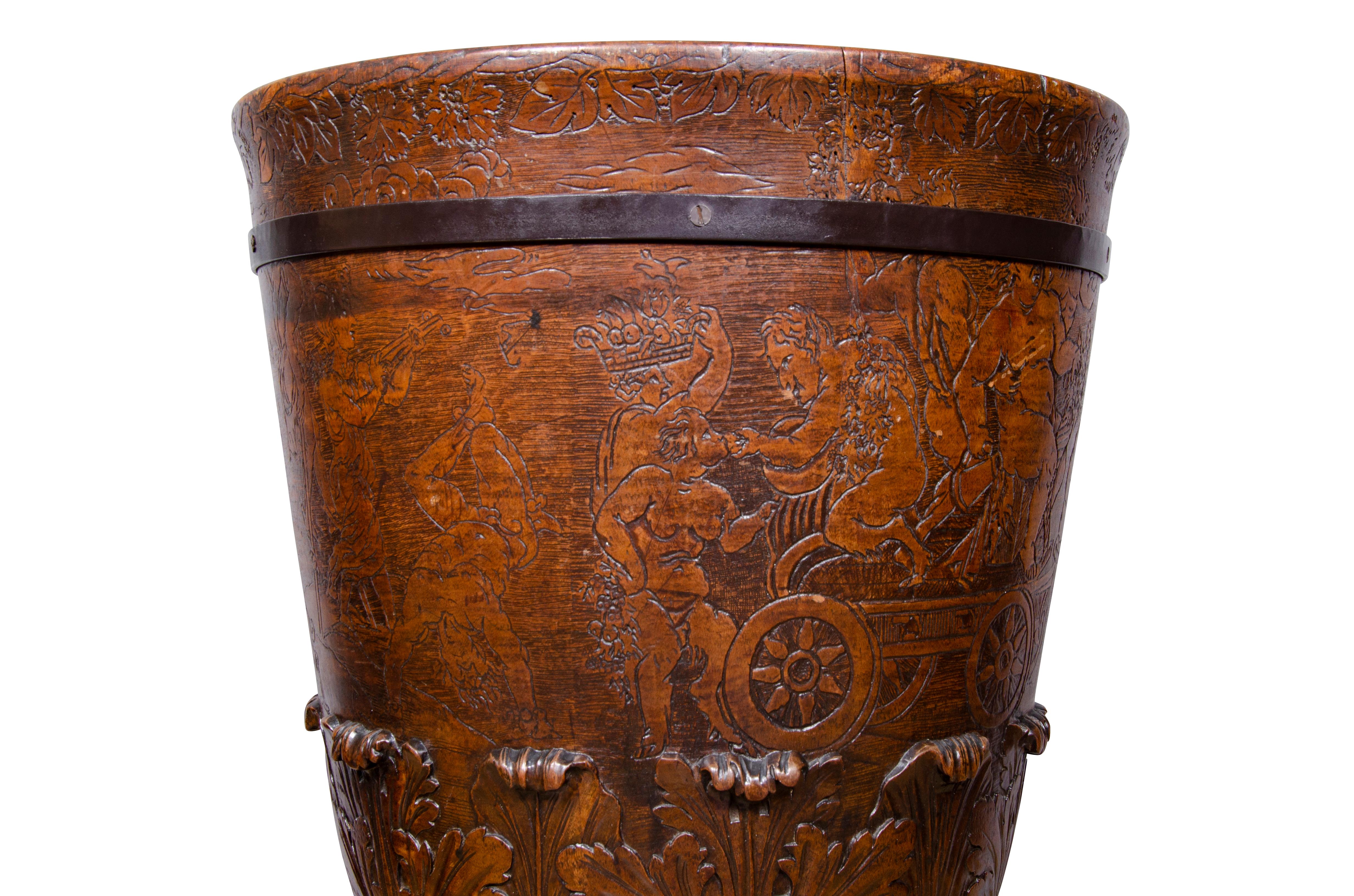 Large Georgian Mahogany Footed Urn For Sale 9