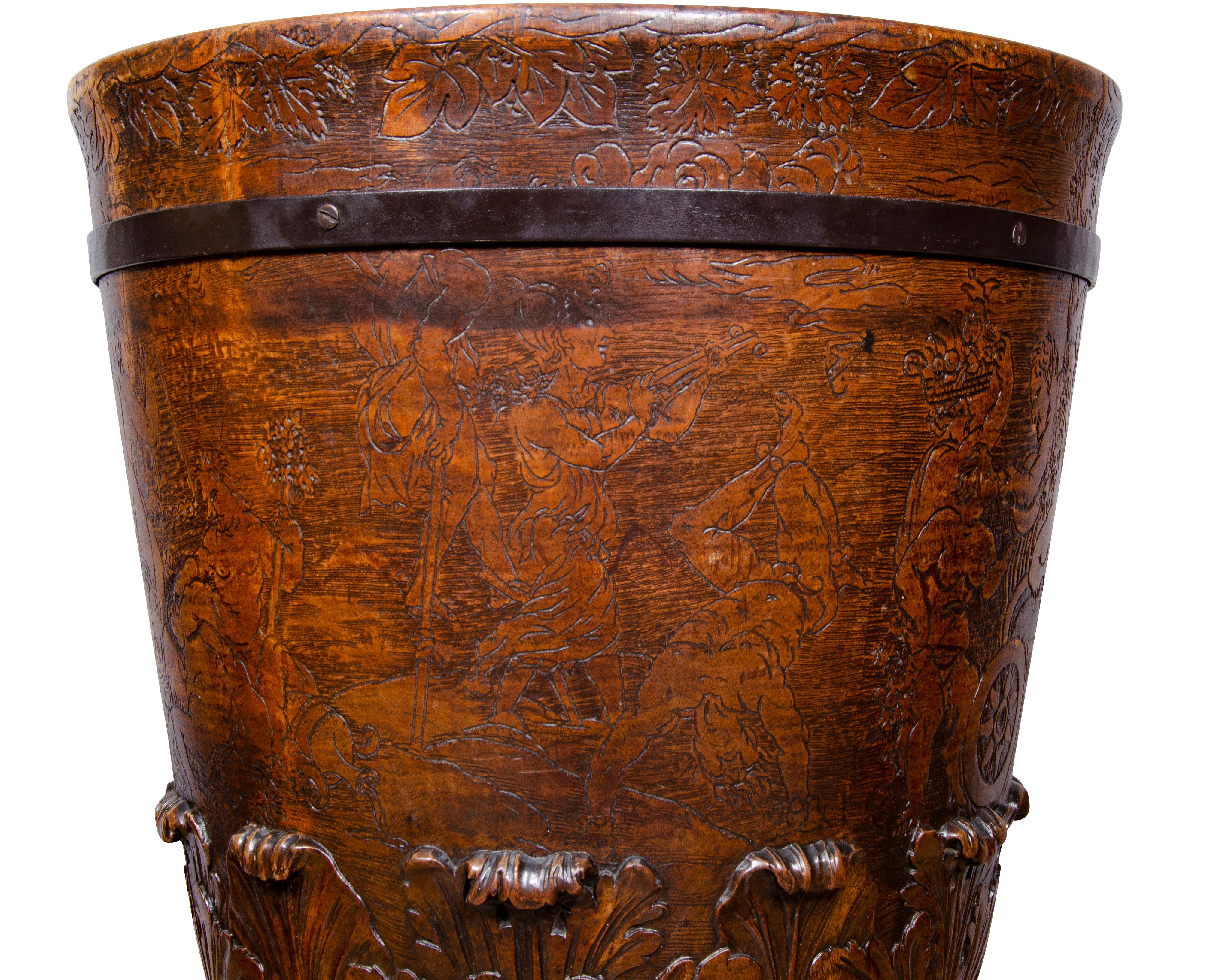 Large Georgian Mahogany Footed Urn For Sale 10