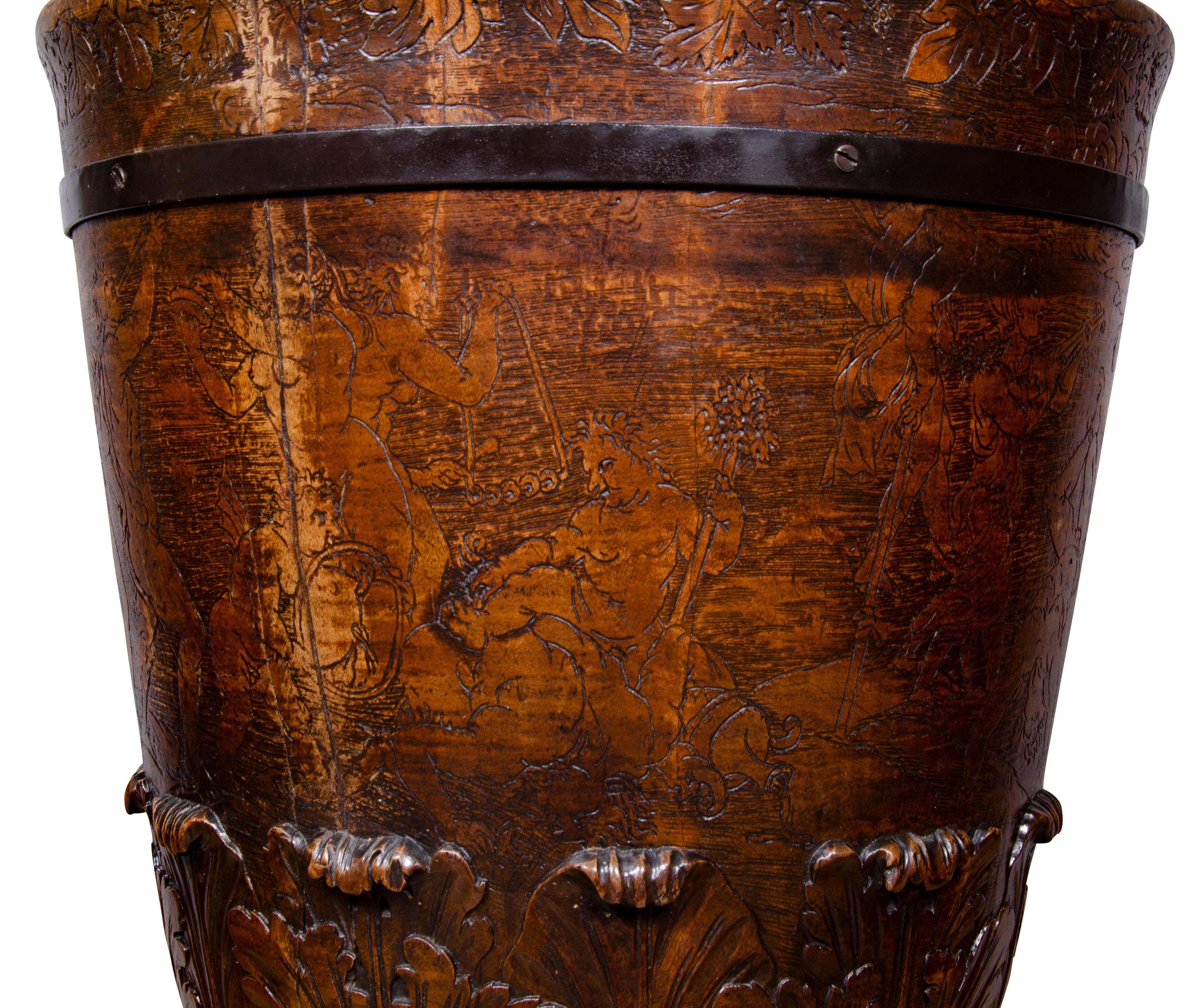 Large Georgian Mahogany Footed Urn For Sale 11