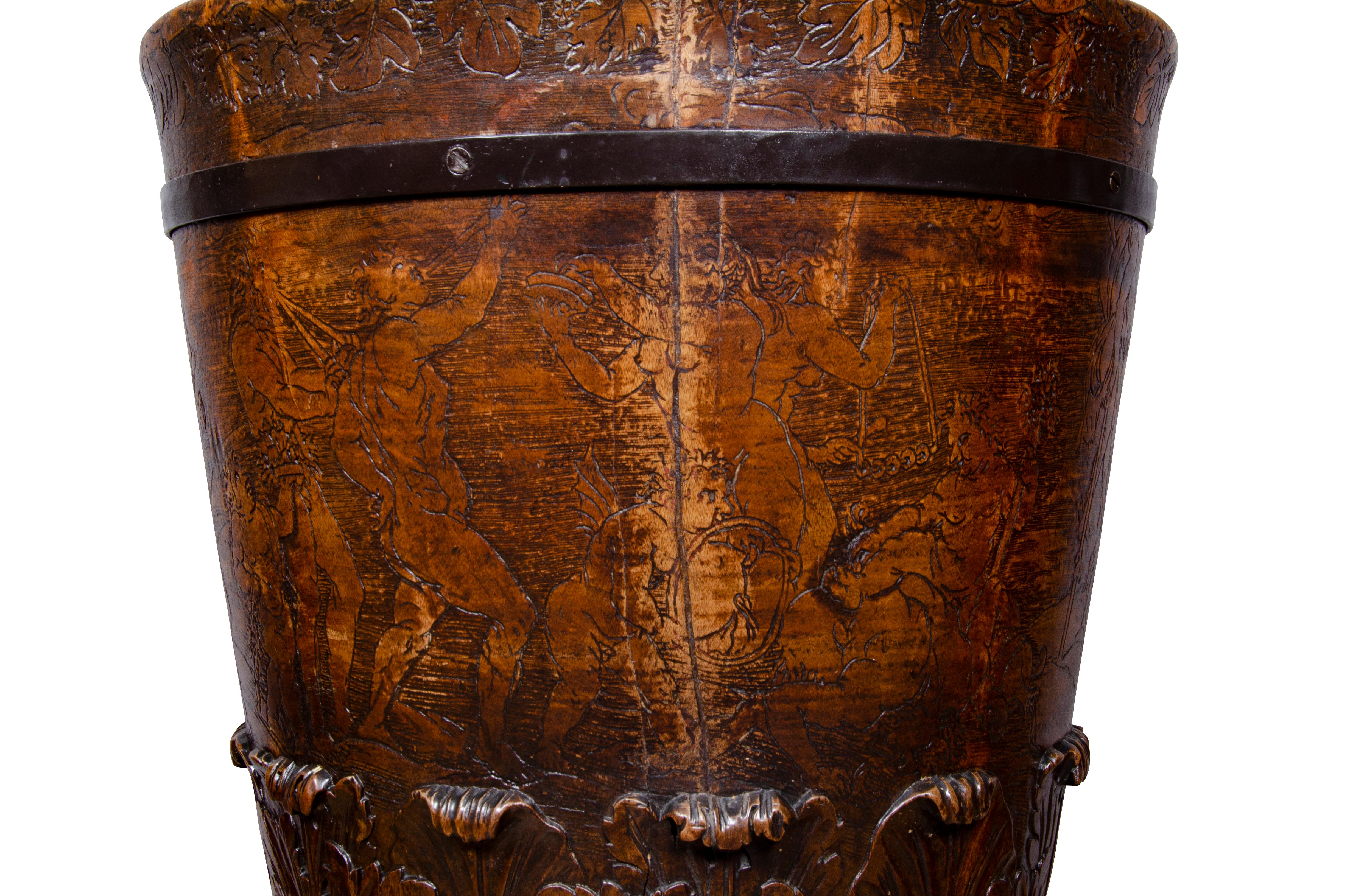 Large Georgian Mahogany Footed Urn For Sale 12