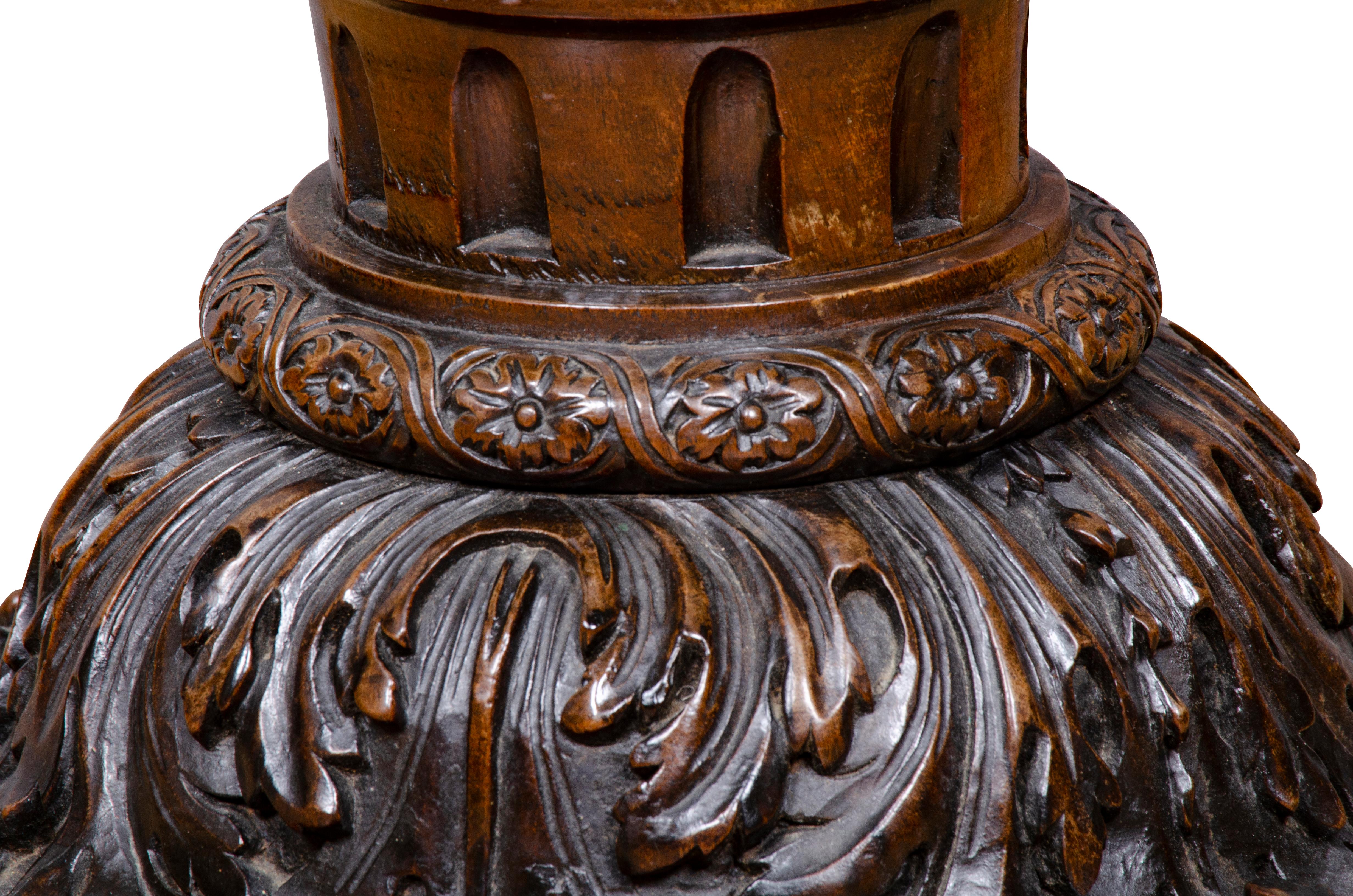 Large Georgian Mahogany Footed Urn For Sale 1