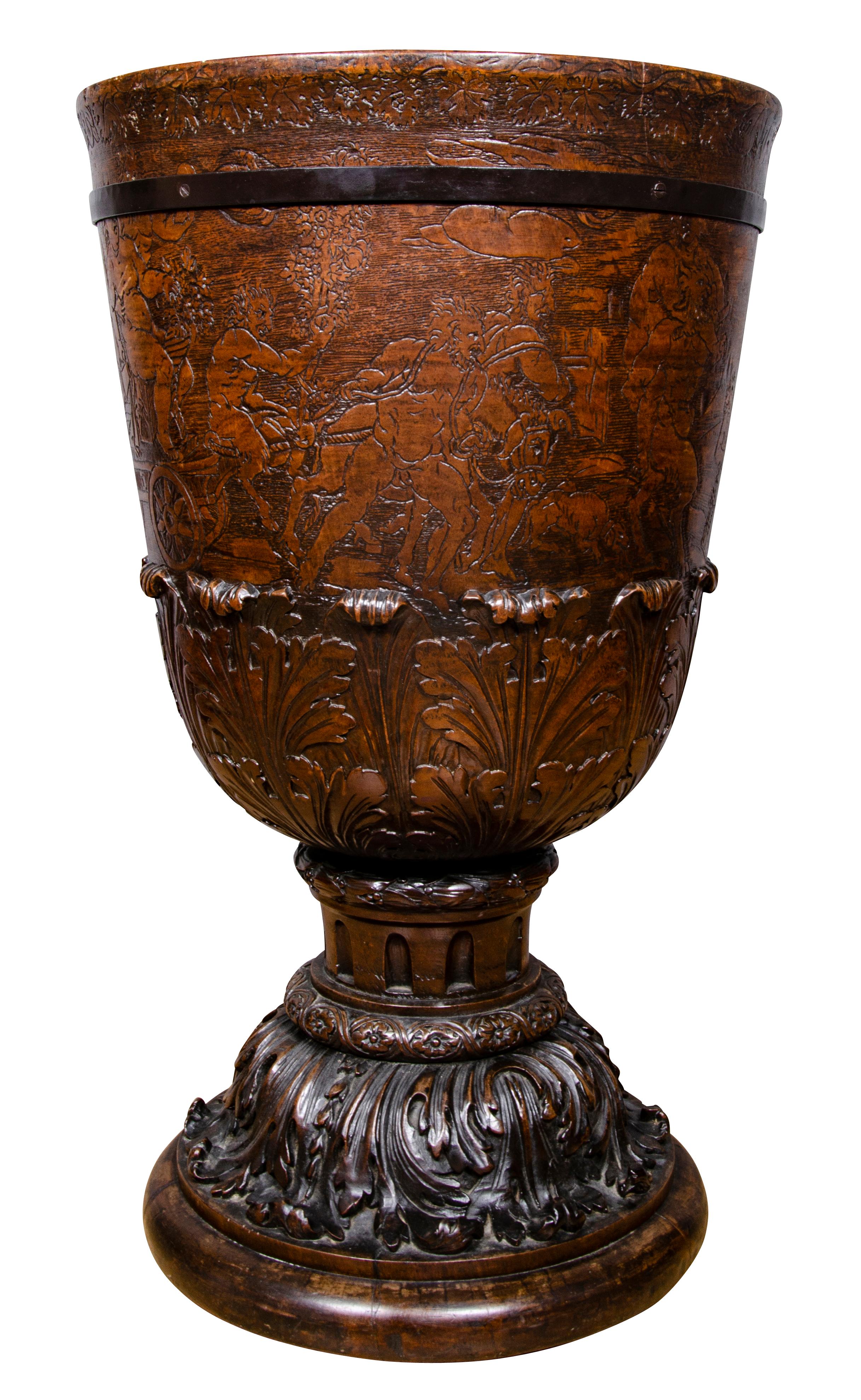 Large Georgian Mahogany Footed Urn For Sale 3