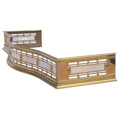 Large Georgian Serpentine Brass Fireplace Fender