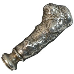 Large Georgian Solid Silver Table Fob Seal Intaglio with Bird Intaglio Base