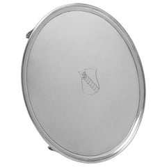 Gran bandeja georgiana de plata de ley - 16,25 pulgadas de diámetro - fabricada en 1792