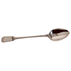 Large Georgian Sterling Silver Stuffing Spoon by Michael Plummer, Late 18th c