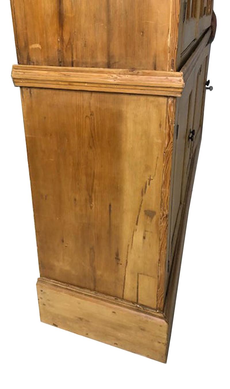 Large Georgian Style English Pine Bookcase/Display Cabinet, c. 1890 and later 7