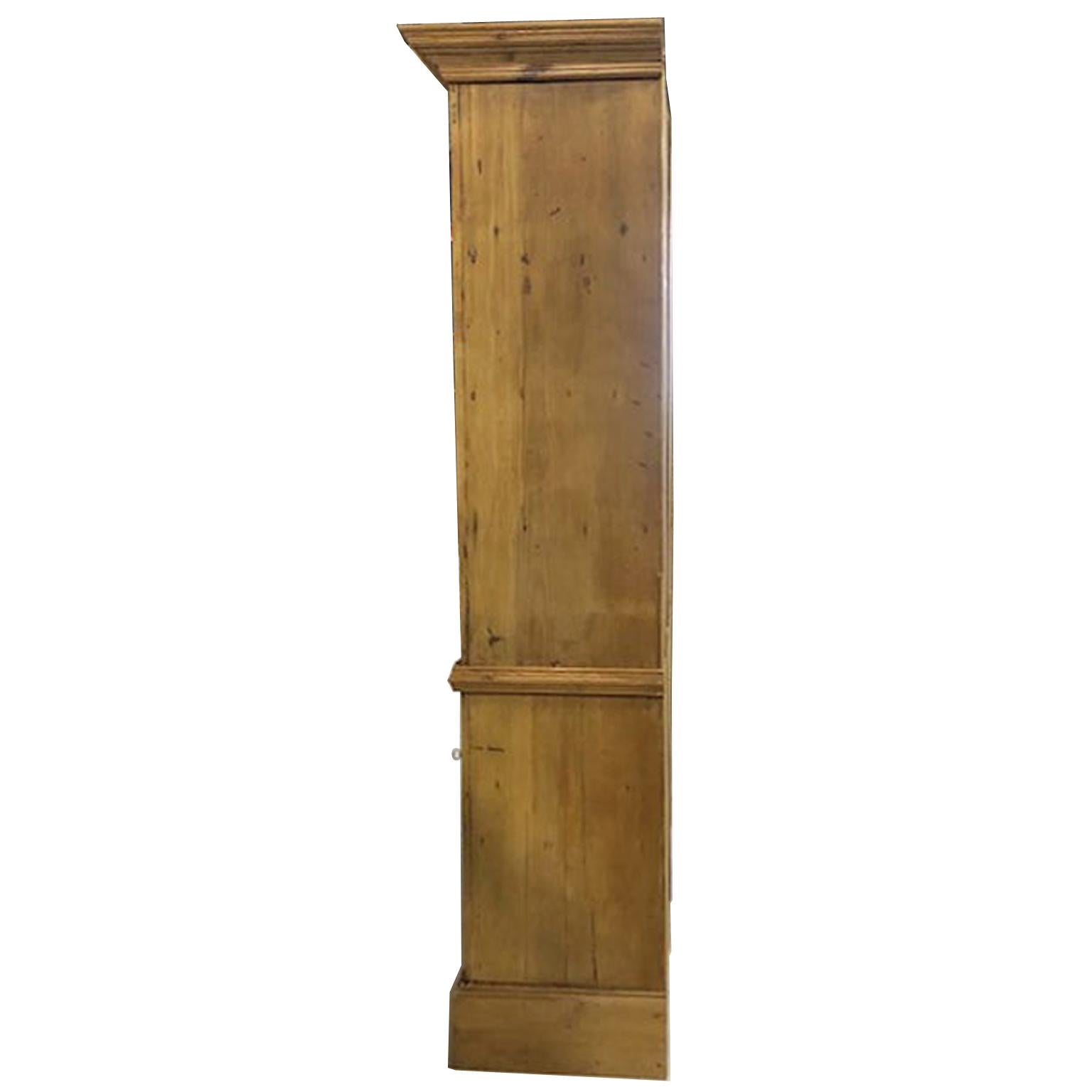 Large Georgian Style English Pine Bookcase/Display Cabinet, c. 1890 and later 8
