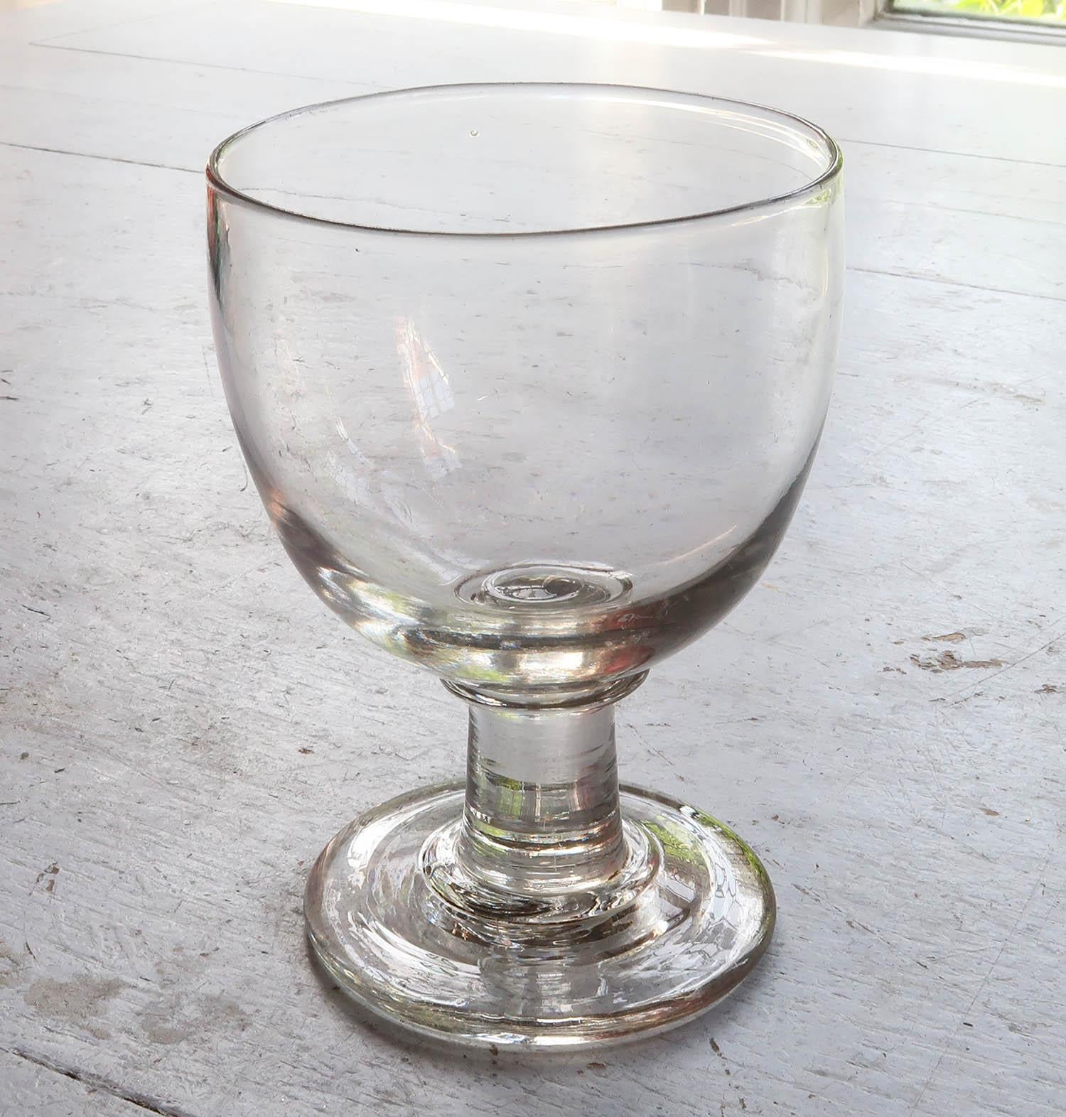 Great shaped rummer. 

Georgian style

Just slightly larger than the others of this type.

Lovely to use.

In good condition.

Pontil mark to base.

