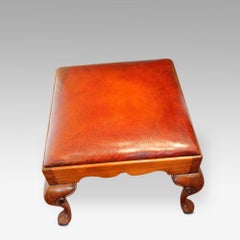 Large Georgian Style Leather Top Stool