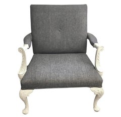 Large Georgian Style Library Armchairs A Pair