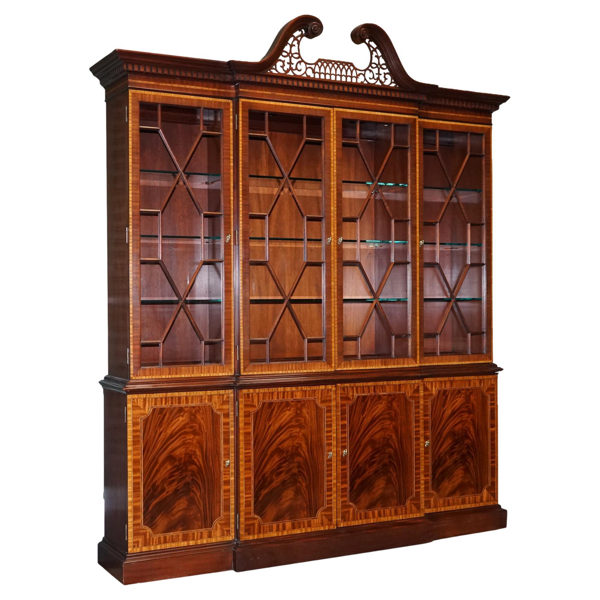 Large Georgian Style Mahogany Breakfront Bookcase Councill Furniture