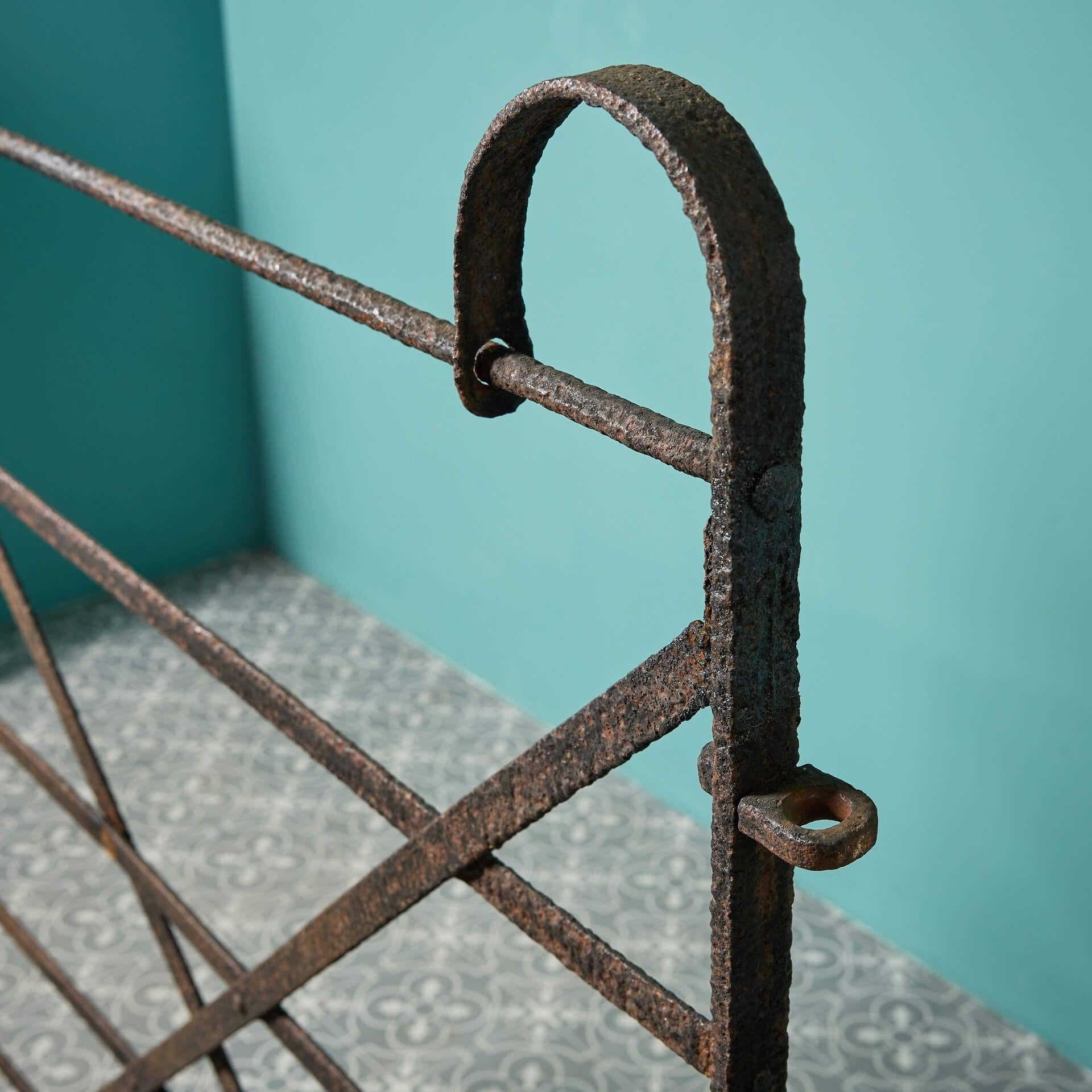 19th Century Large Georgian Wrought Iron Strapwork Garden Gate For Sale