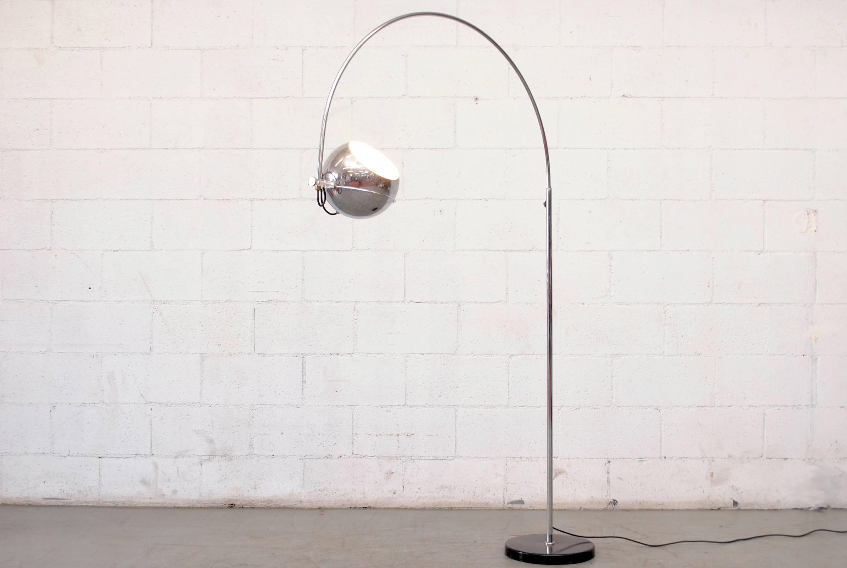 Mid-Century Modern Large Gepo Standing Chrome Arc Lamp