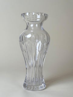 Large German Art Deco Hand-Cut Crystal Thistle Vase, circa 1920s–1930s