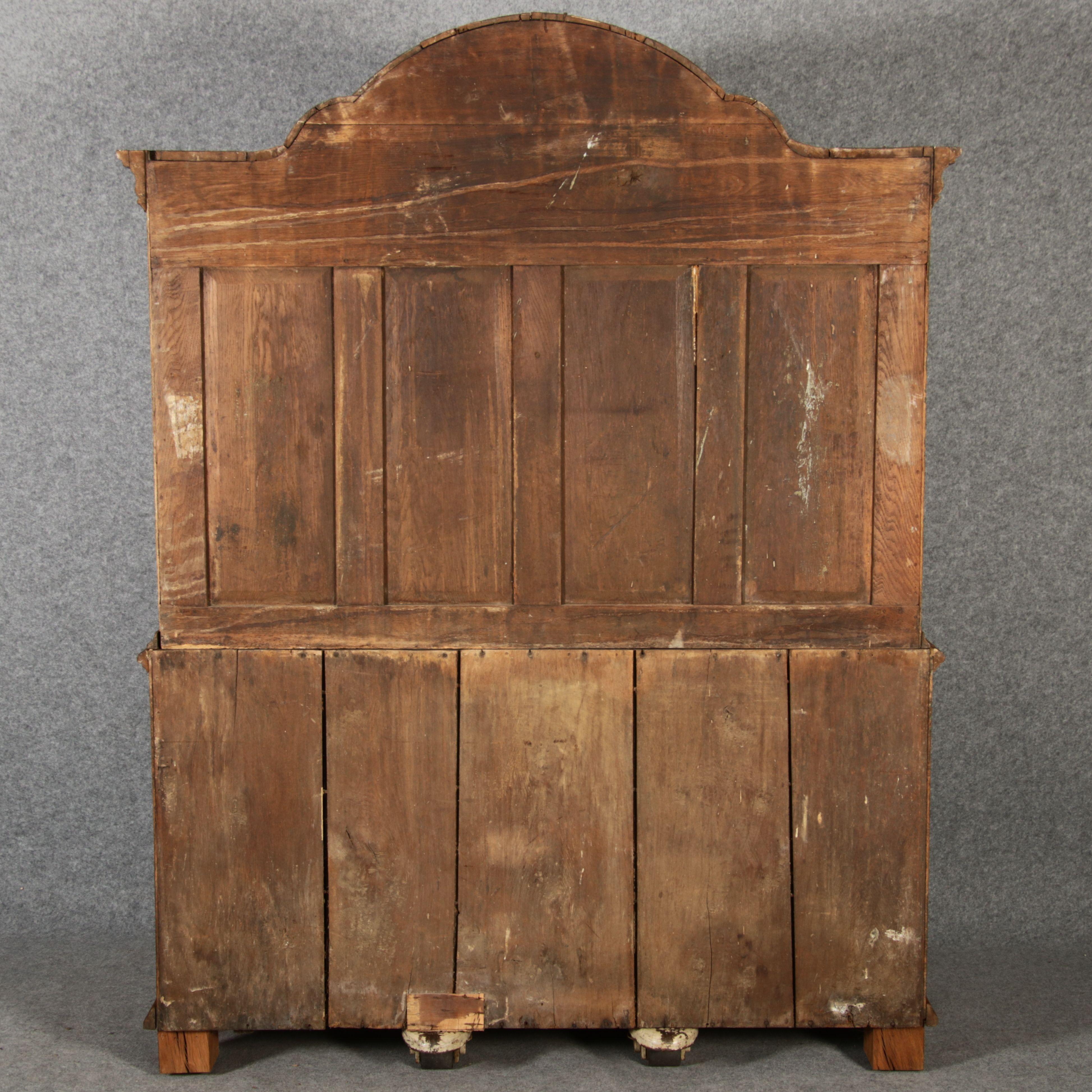 Large German Baroque Countertop Cabinet 18th Century Oak 17