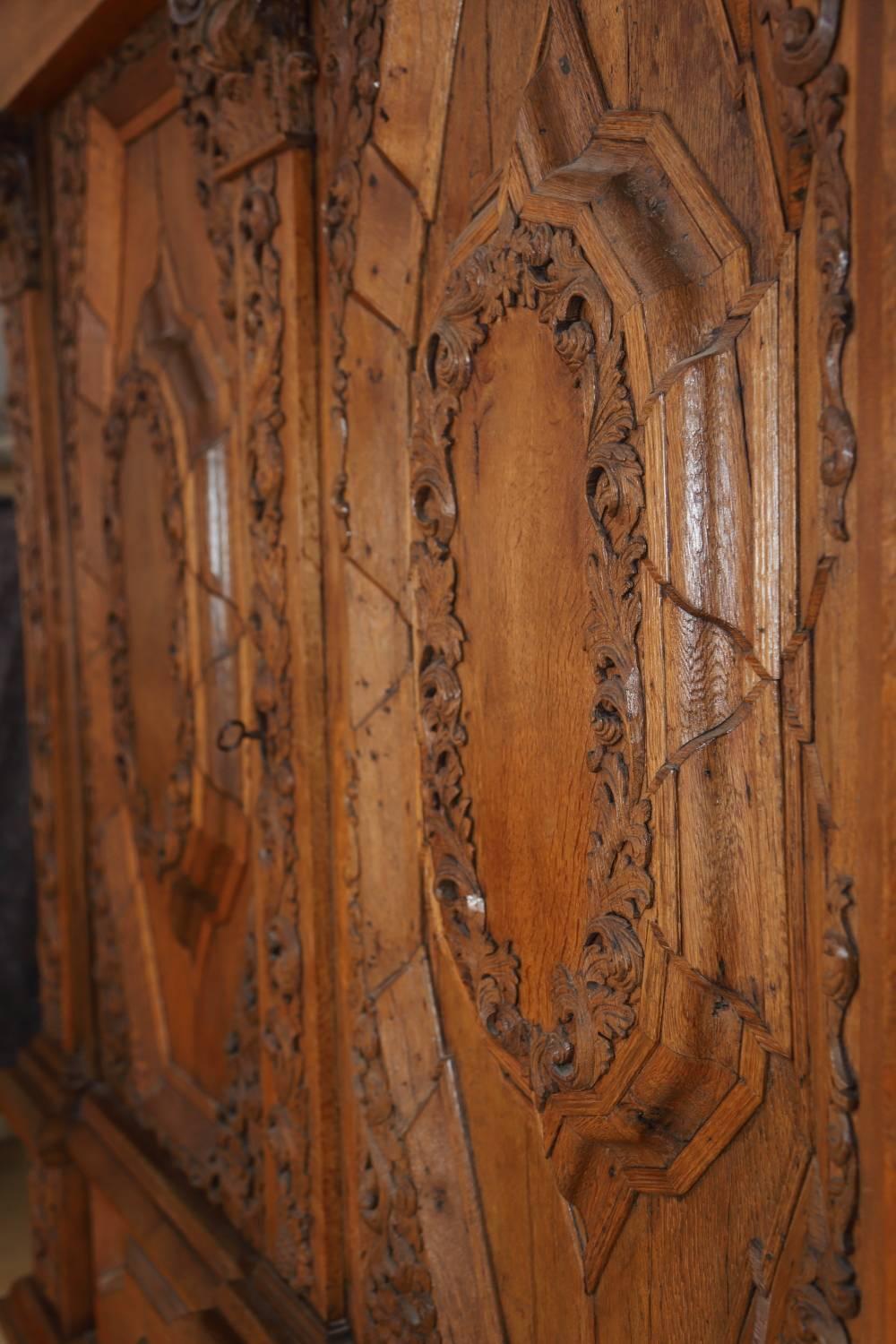 18th Century and Earlier Large German Baroque Wardrobe, circa 1730 For Sale