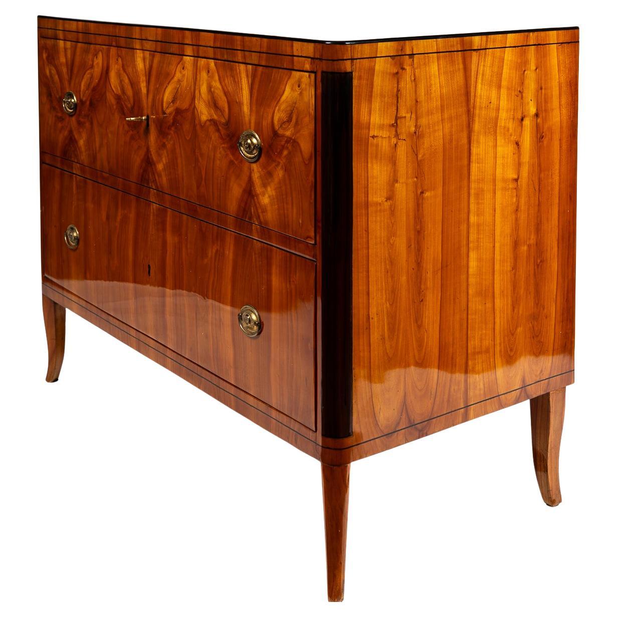 Cherry Large German Biedermeier Fruitwood Chest Of Drawers For Sale