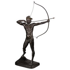 Large German Bronze 'The Archer' by Ernst Moritz Geyger, Berlin