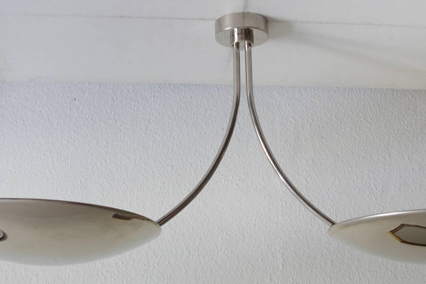 Polished Large German Ceiling Light Flush Mount by Florian Schulz, 1970s