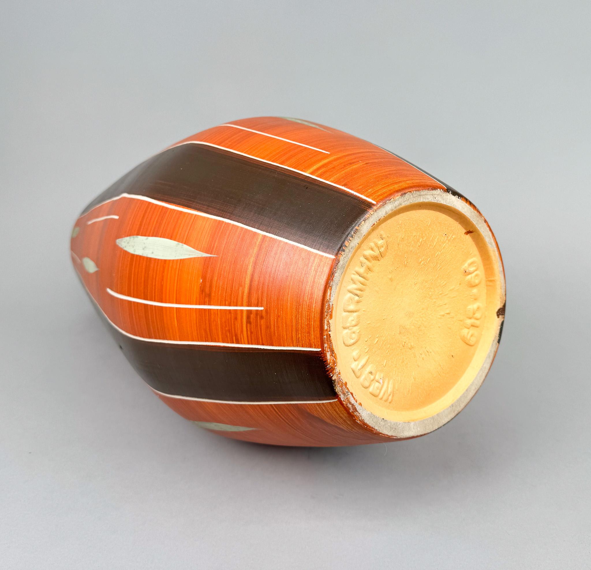 Grande vaso da terra in ceramica tedesca di Bay Keramik, etichettato anni '70 in vendita 1