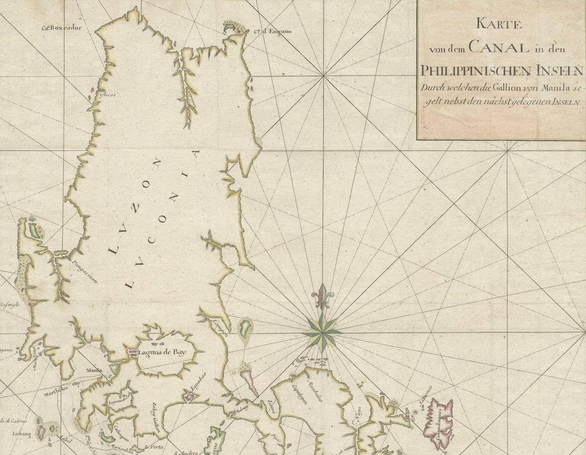 Large German Chart of the Philippines with Hand-Colored Borders, 1763