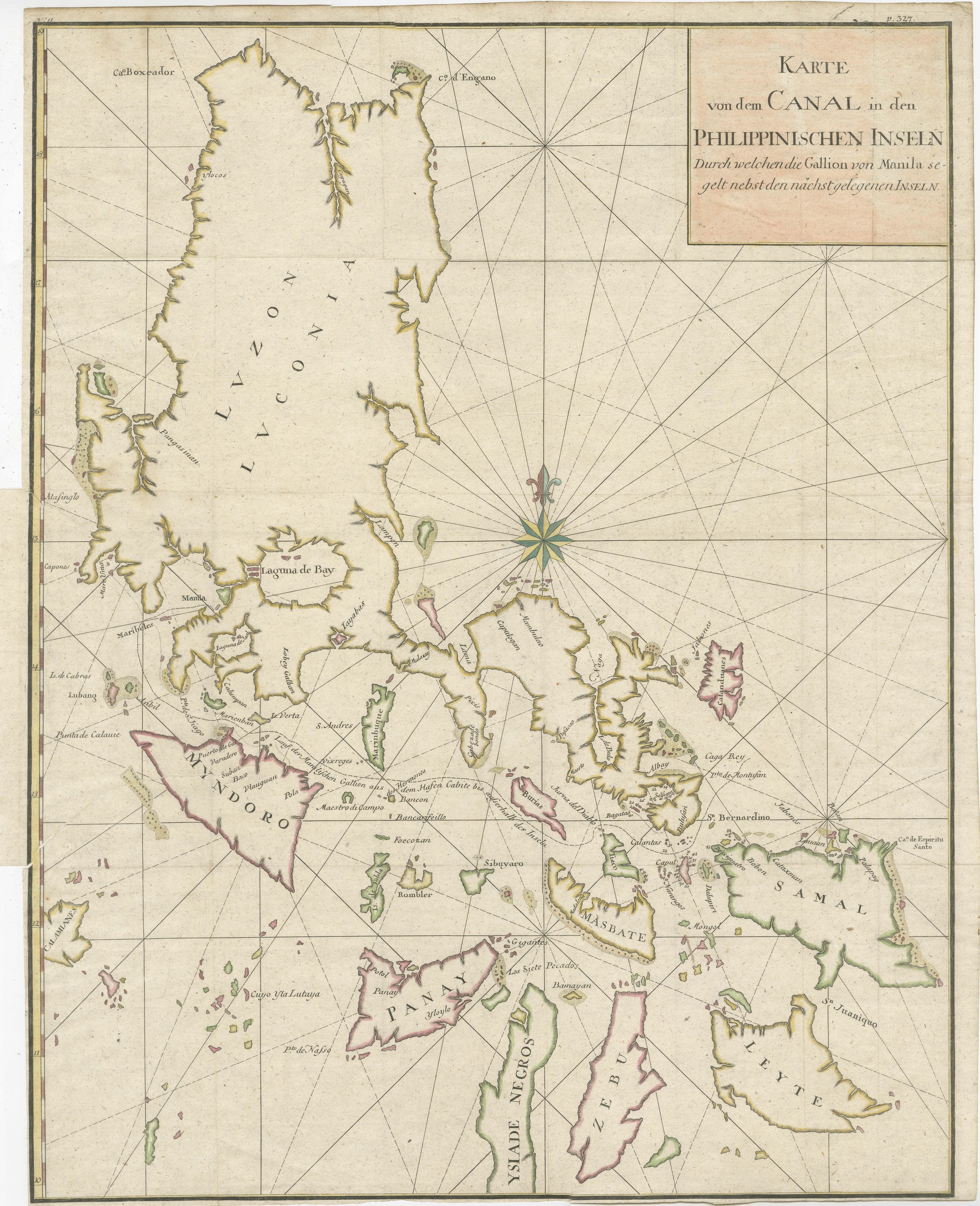 Large German Chart of the Islands of the Philippines with Hand-Colored Borders For Sale 1